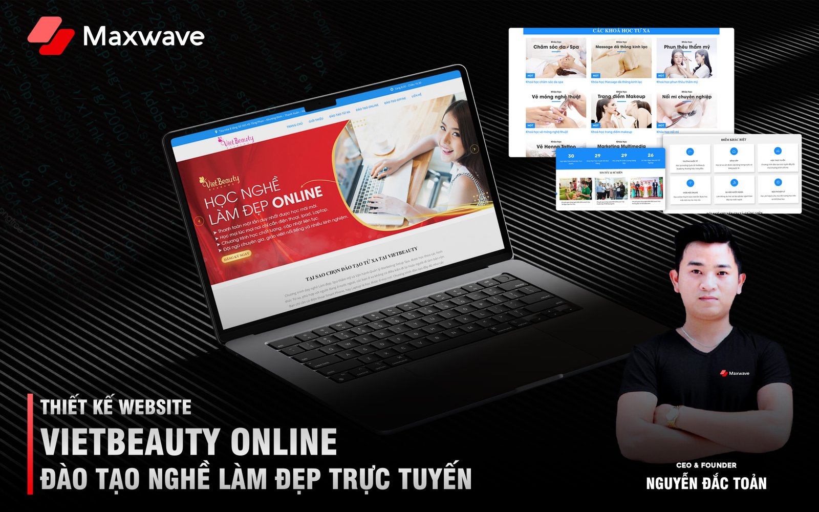Dịch vụ thiết kế website Dạy nghề làm đẹp Online VietBeauty