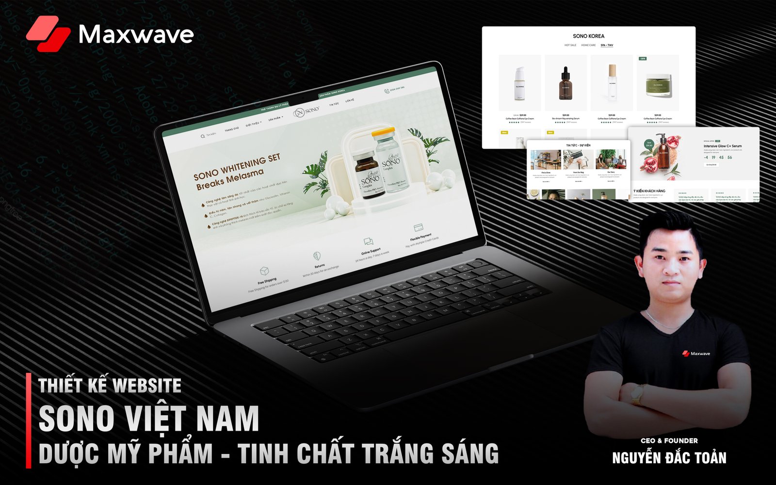 Dịch vụ thiết kế website tinh chất trắng da Sono Việt Nam