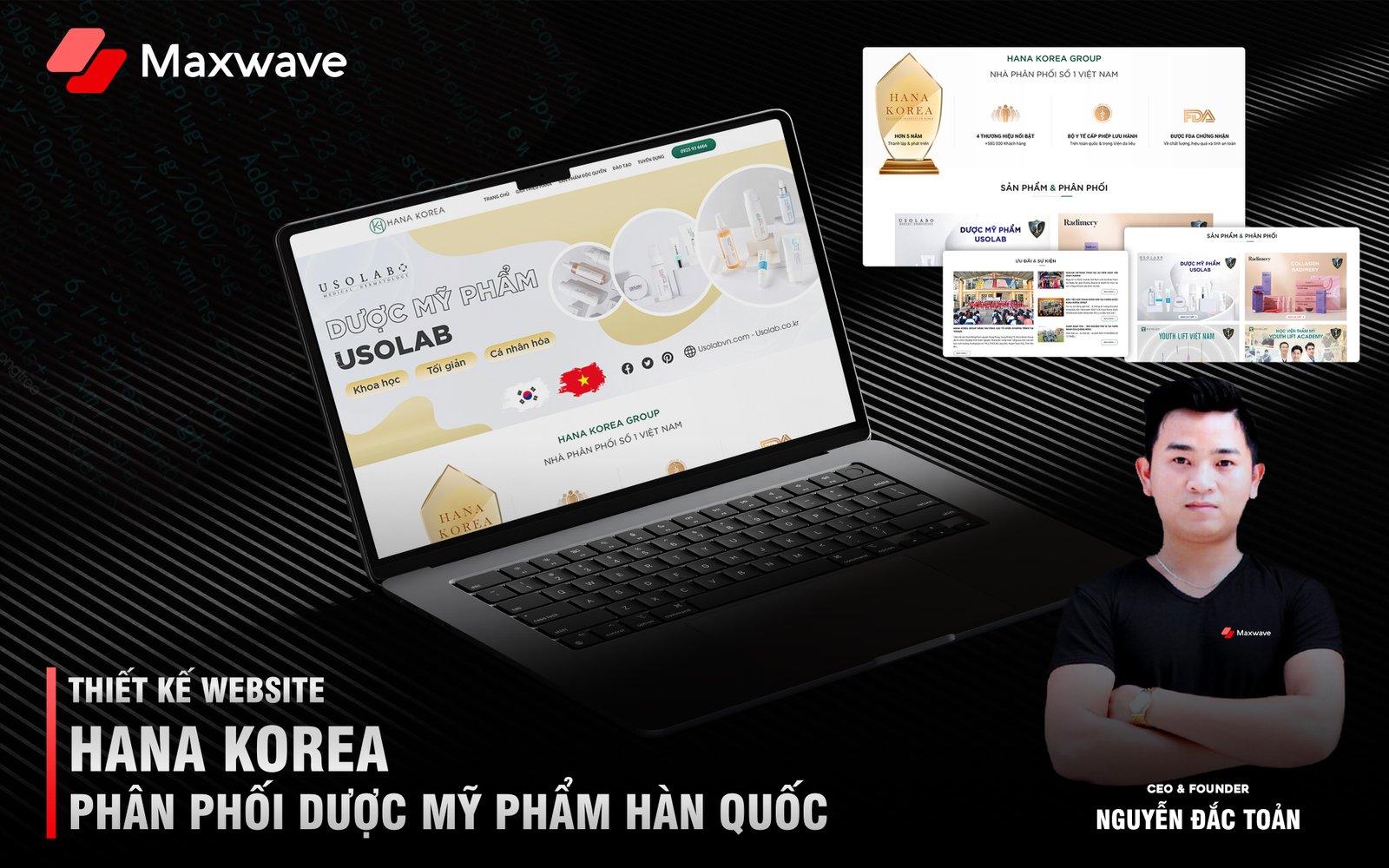 Dịch vụ thiết kế website Cty phân phối sản phẩm Hàn quốc Hana Korea Group