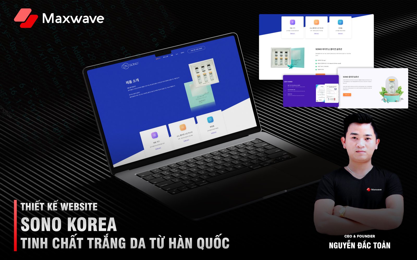 Dịch vụ thiết kế website Landing Page tinh chất trắng da Sono Hàn Quốc